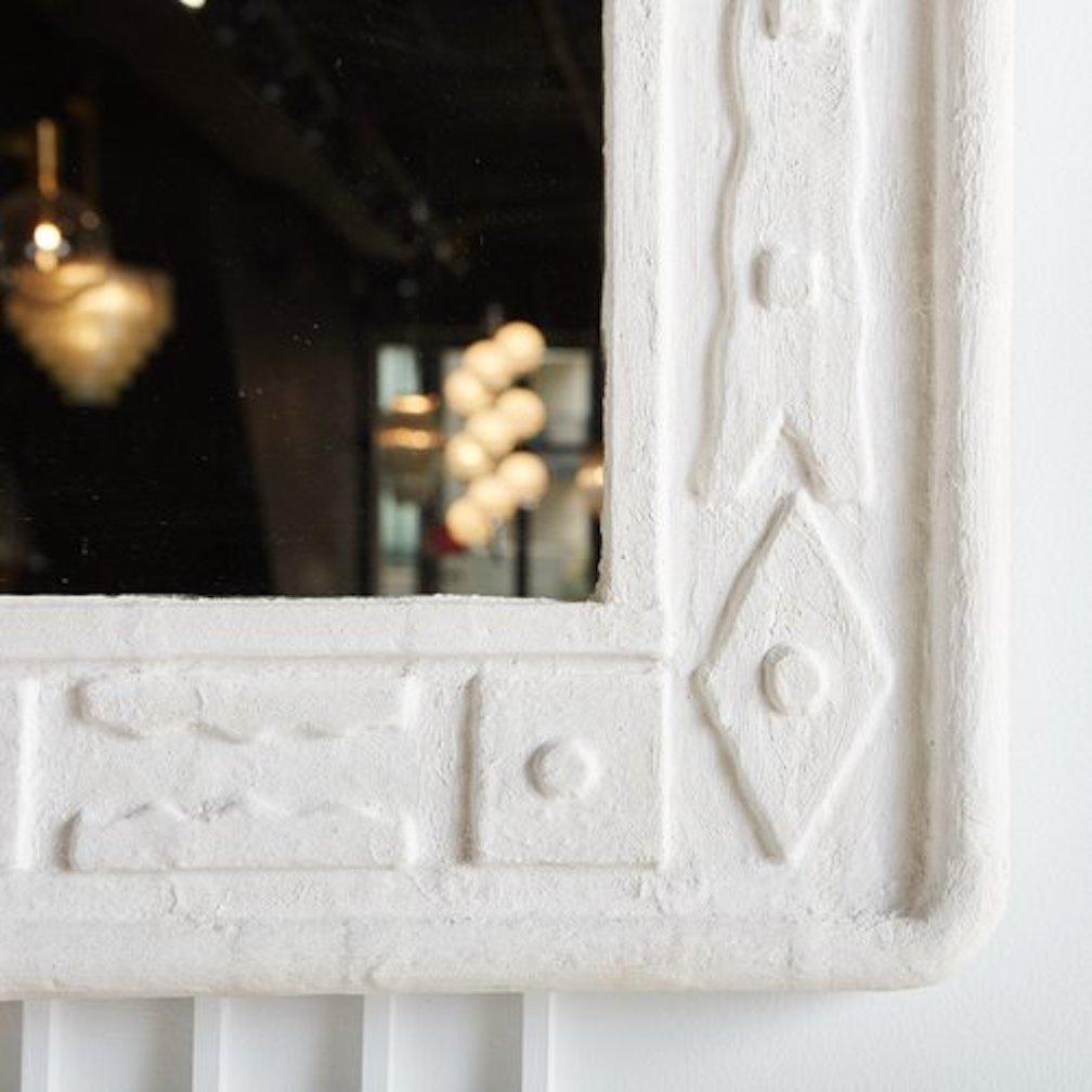 French Geometric Plaster Frame Mirror 4