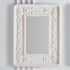 French Geometric Plaster Frame Mirror
