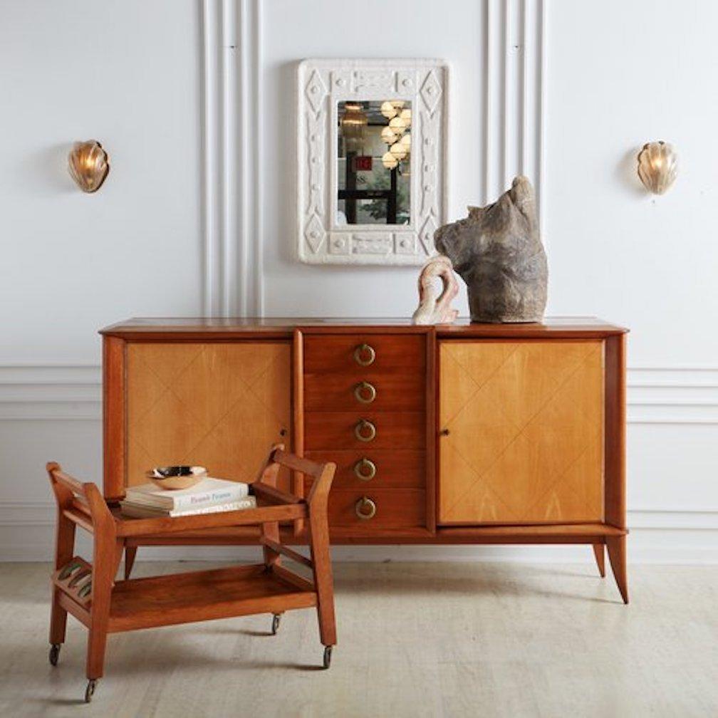 white plaster mirror