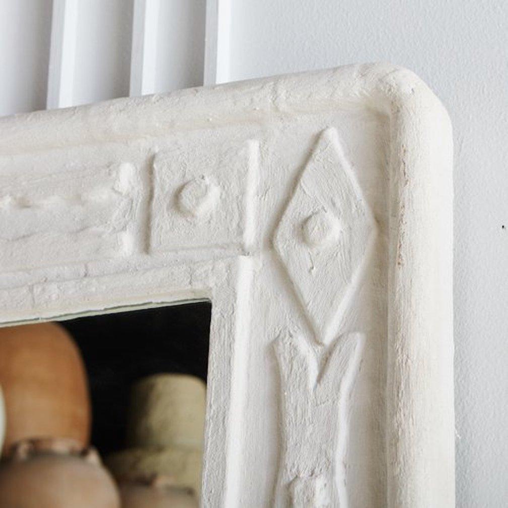 Contemporary French Geometric Plaster Frame Mirror