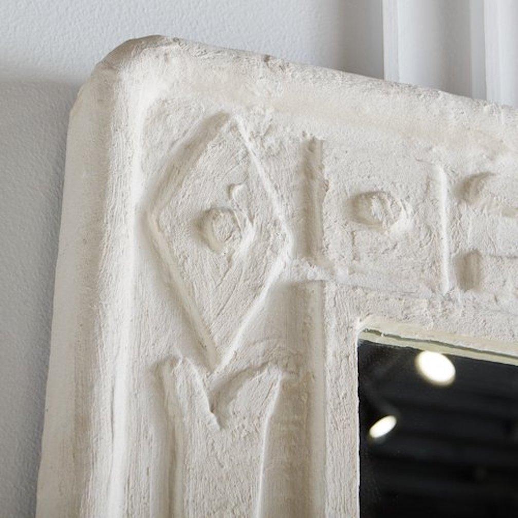 French Geometric Plaster Frame Mirror 1