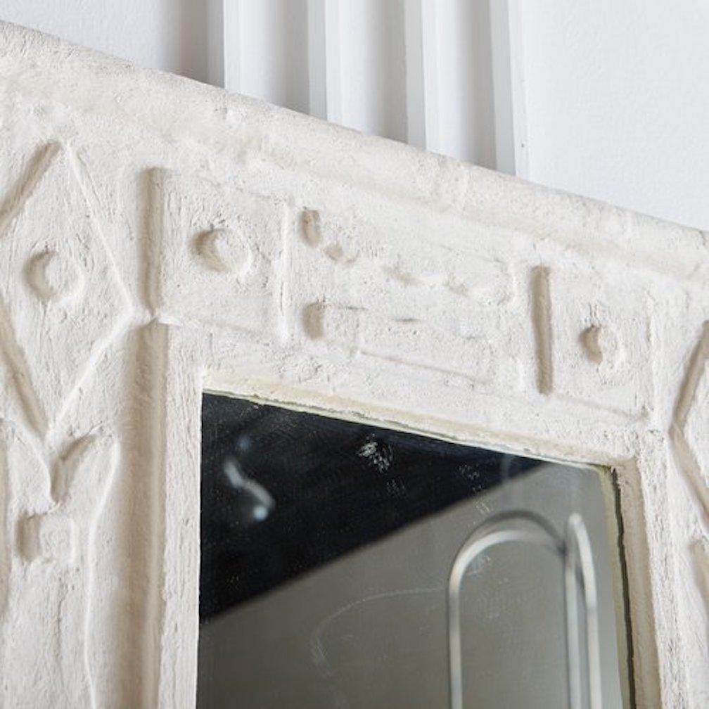 French Geometric Plaster Frame Mirror 2