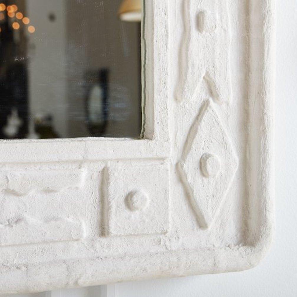 French Geometric Plaster Frame Mirror 3