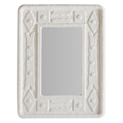 French Geometric Plaster Frame Mirror