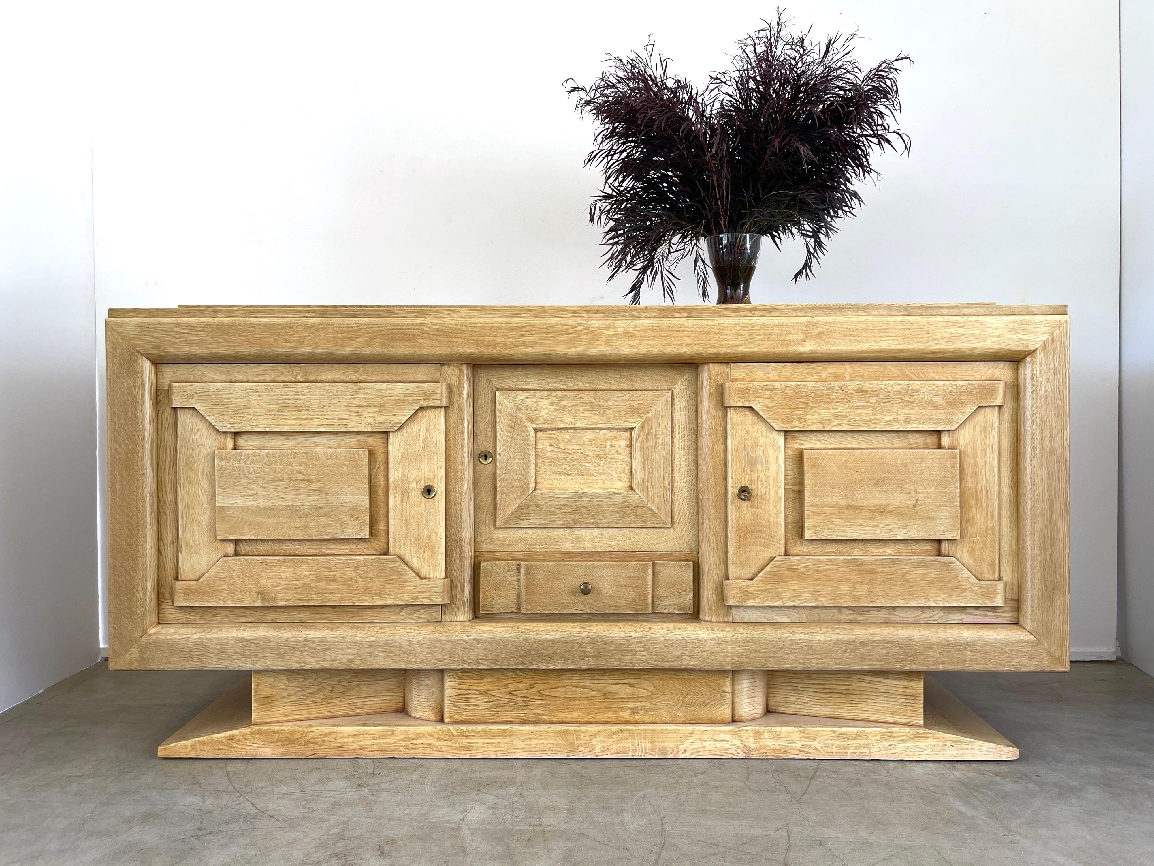 French Geometric Sideboard, 1940's In Good Condition In Beverly Hills, CA