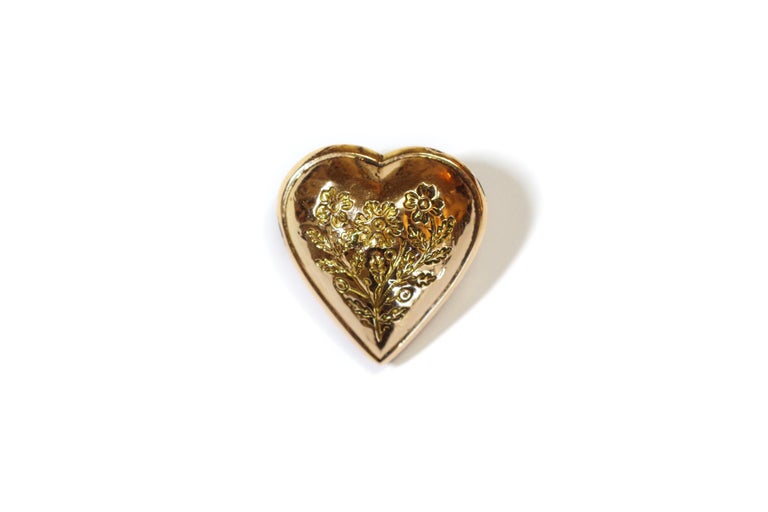 French Georgian Heart Pendant in Rose Gold 18 Karats For Sale 1