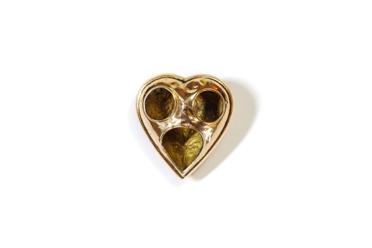 French Georgian Heart Pendant in Rose Gold 18 Karats For Sale 2
