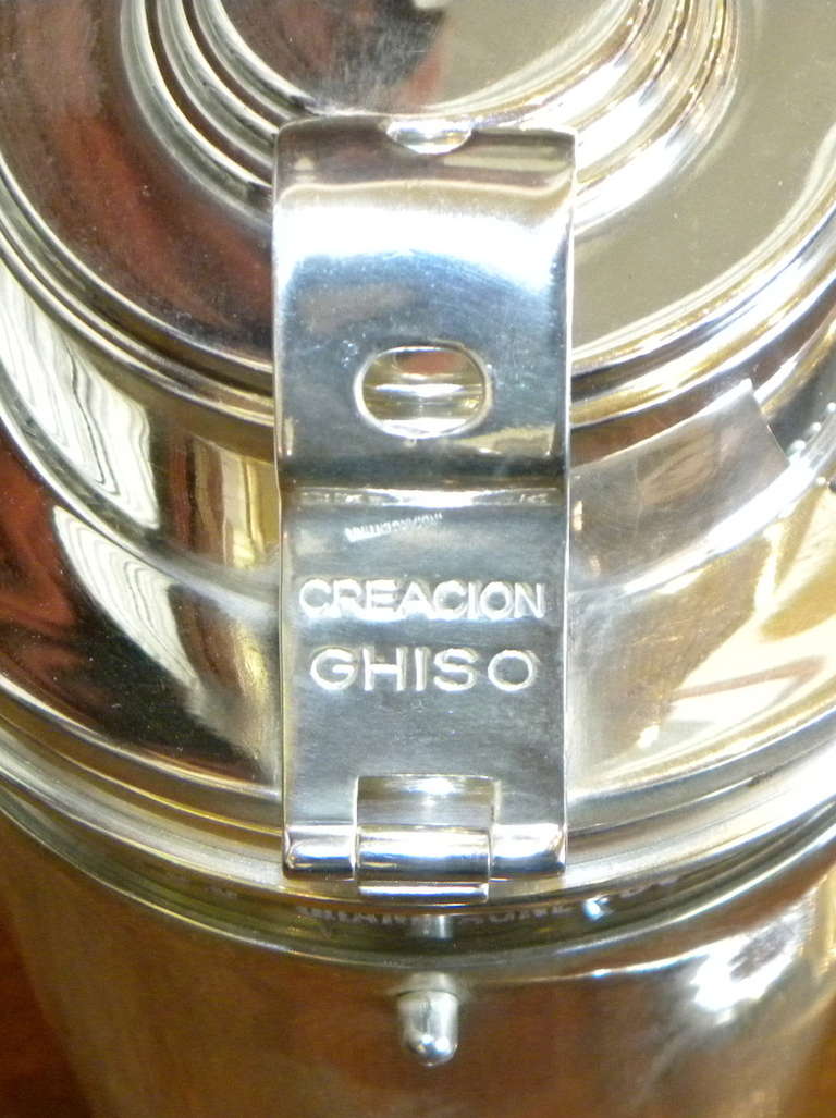French Ghiso Cocktail Shaker with Recipes Vintage In Good Condition In Oakland, CA