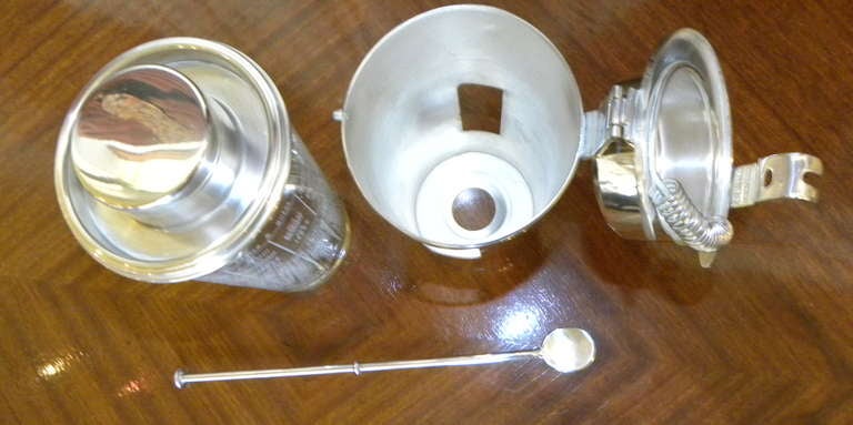 Mid-20th Century French Ghiso Cocktail Shaker with Recipes Vintage