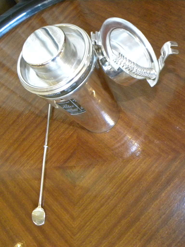 French Ghiso Cocktail Shaker with Recipes Vintage 1
