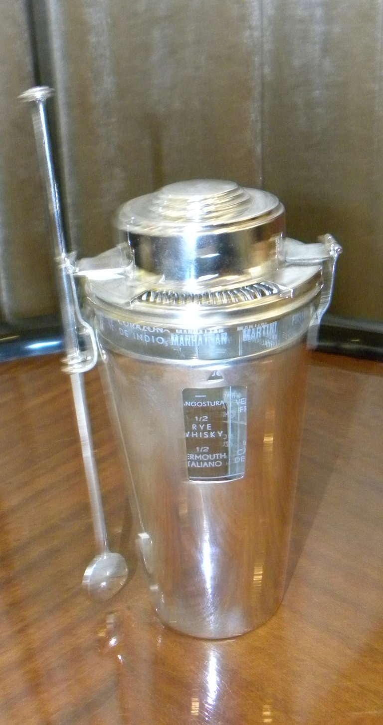 French Ghiso Cocktail Shaker with Recipes Vintage 3