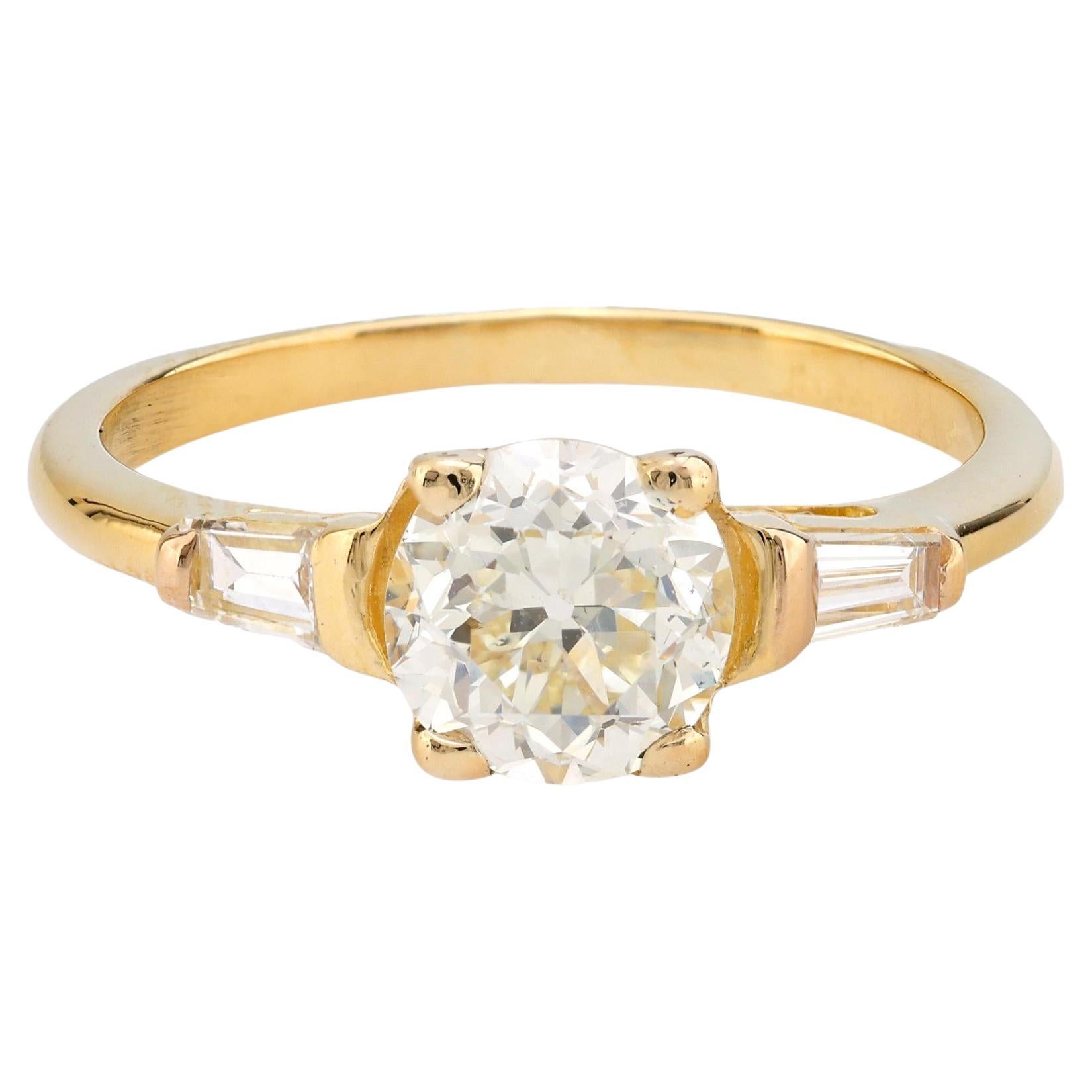 Verlobungsring aus 18 Karat Gelbgold mit GIA 1,01 rundem Diamanten im Brillantschliff im Angebot
