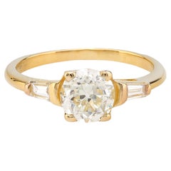 Verlobungsring aus 18 Karat Gelbgold mit GIA 1,01 rundem Diamanten im Brillantschliff