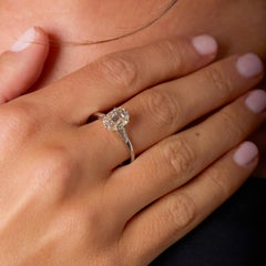 French GIA 1.50 carat old mine cut diamond platinum engagement ring