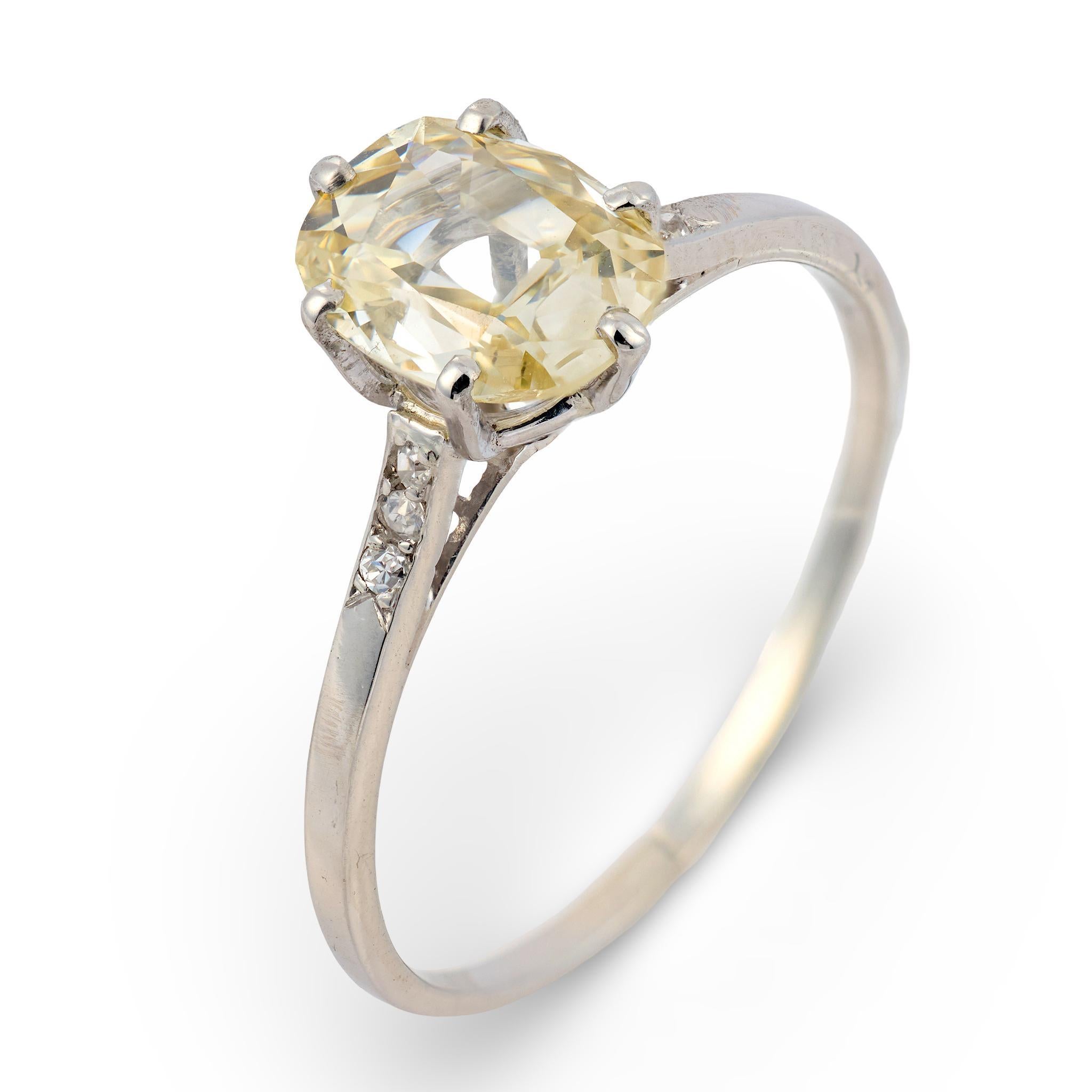 Anillo de compromiso de platino con diamante talla antigua GIA francés de 1,50 quilates en venta