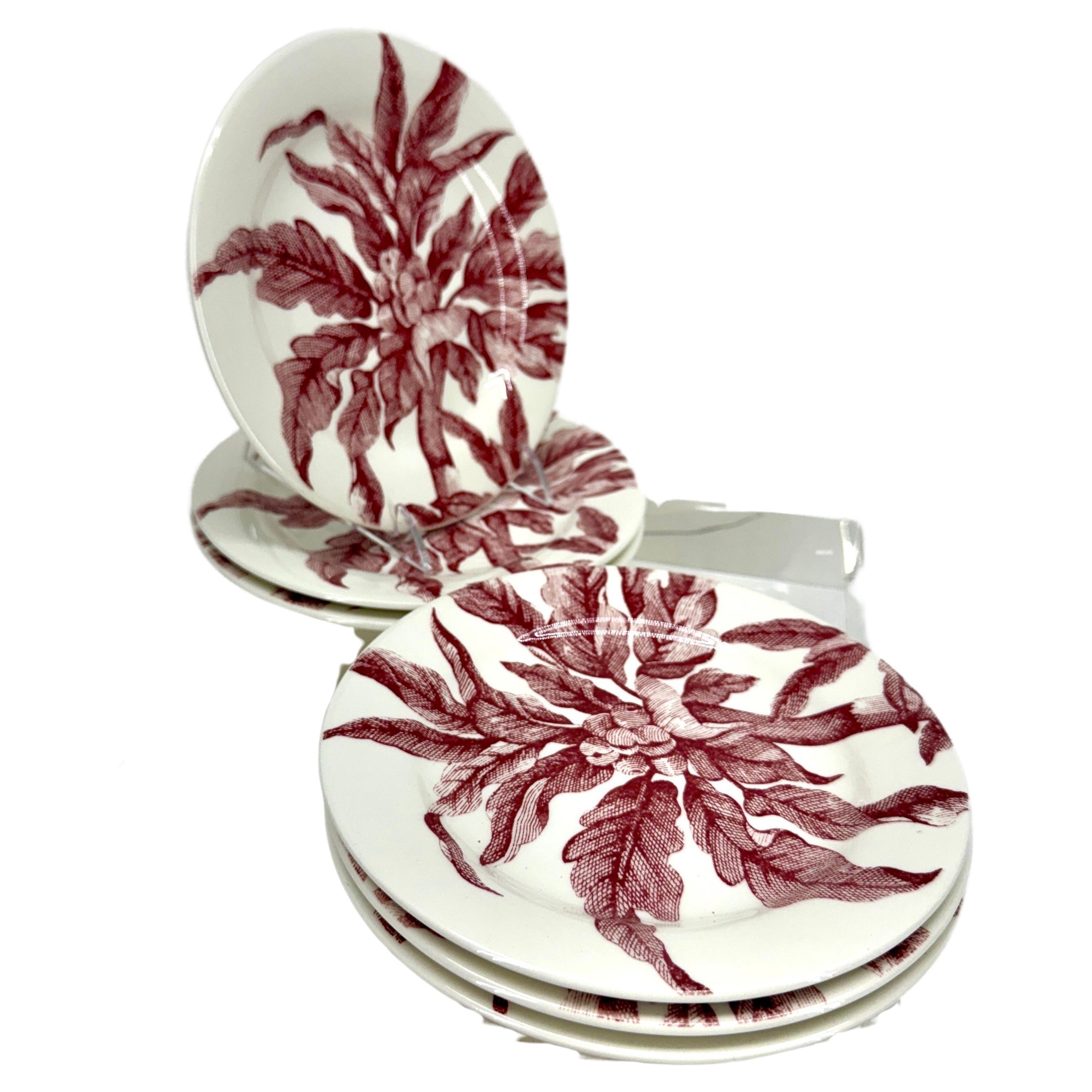 Set of 6 Transferware Lafayette Plates from Gien for Pierre Deux, France

These charming plates from Gien feature red leaves on a white background. Could be used as salad, bread or dessert plates. These plates are from the prestigious Faïencerie de