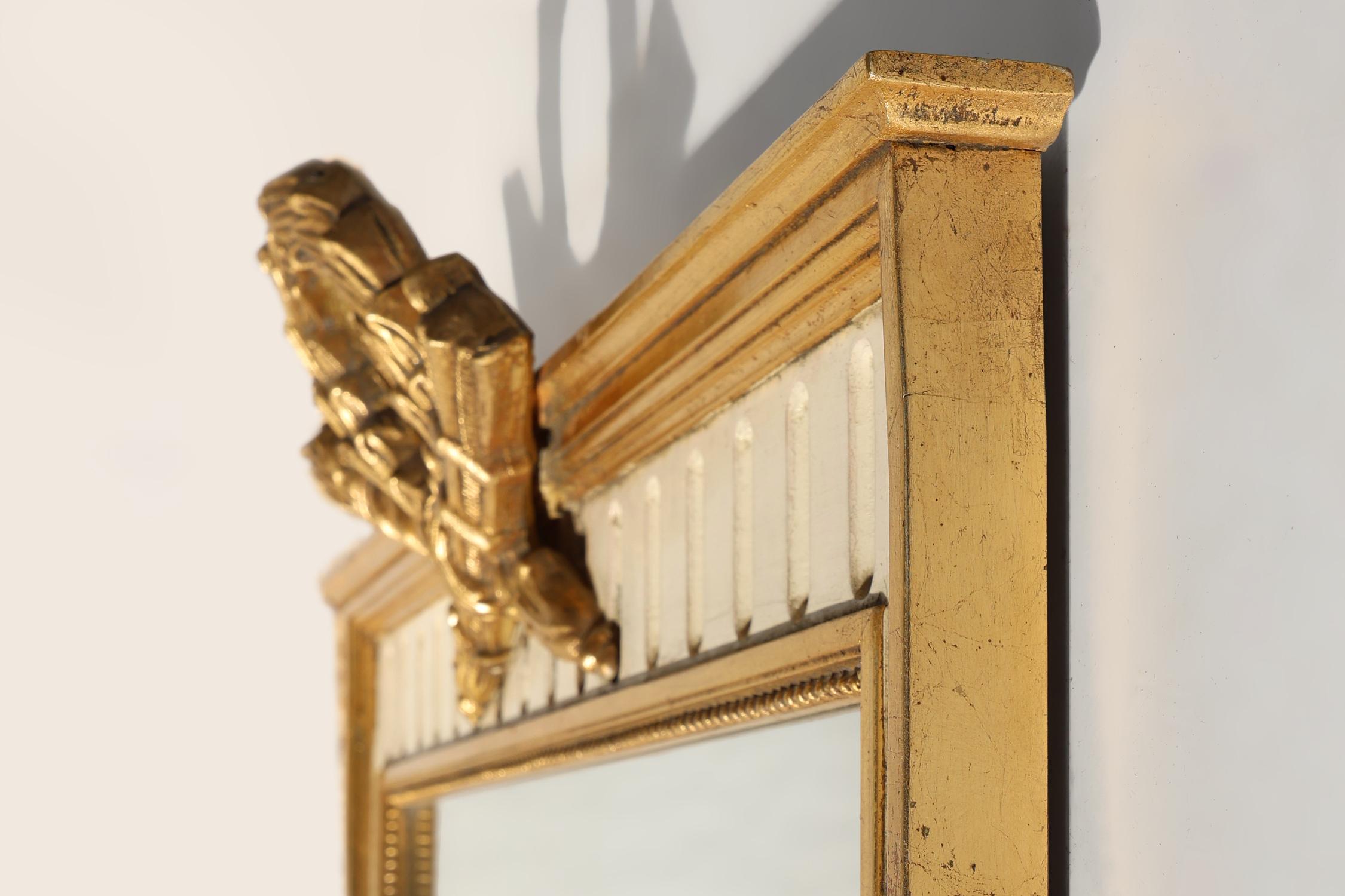 Miroir français encadré de dorures et crème de style Louis Philippe en vente 4