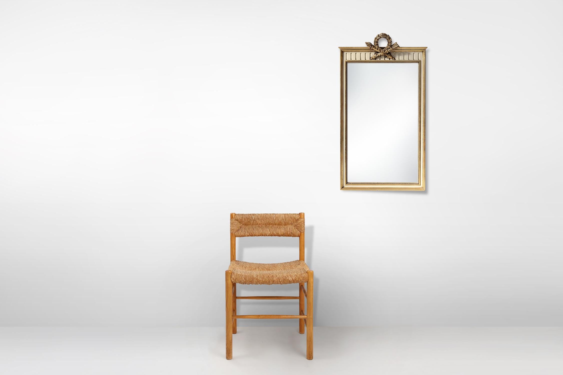 Français Miroir français encadré de dorures et crème de style Louis Philippe en vente