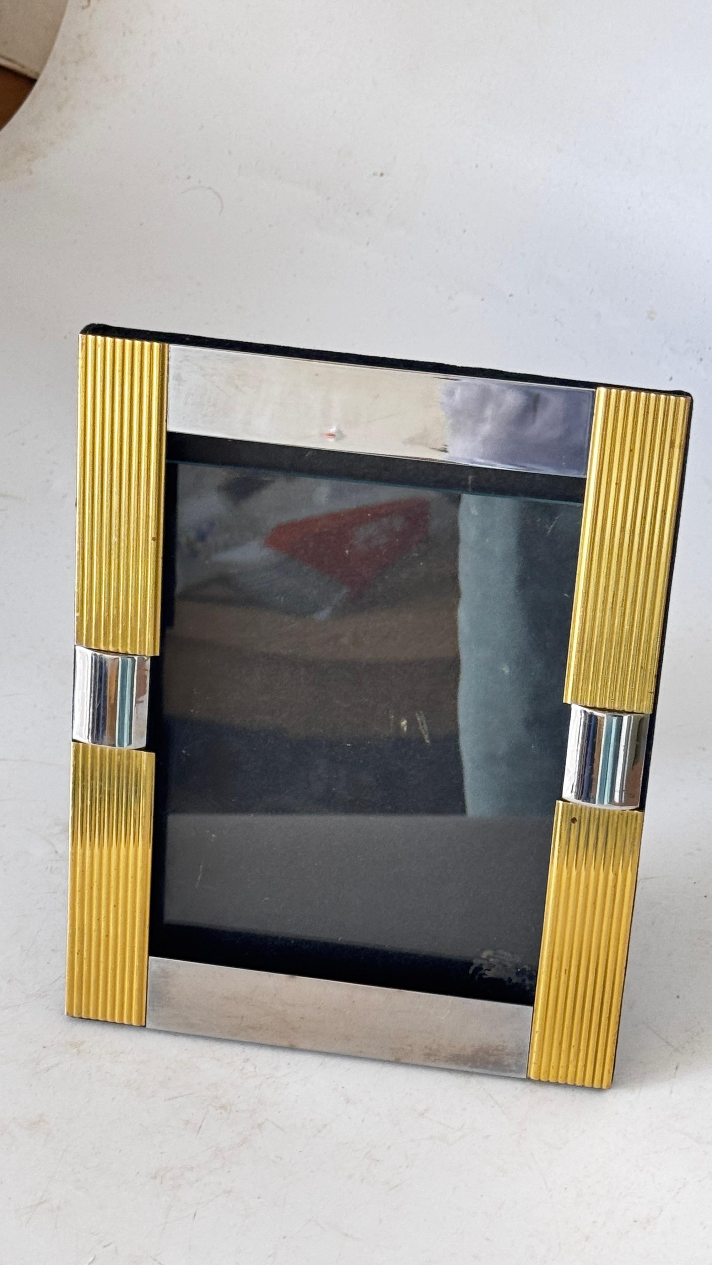French Gilded Aluminum & Metal Picture Frame – 1970s For Sale 2