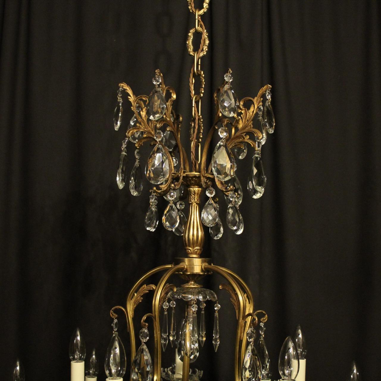 20th Century French Gilded Birdcage Antique Chandelier