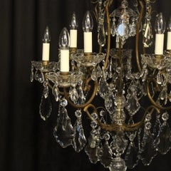 French Gilded Birdcage Crystal Chandelier