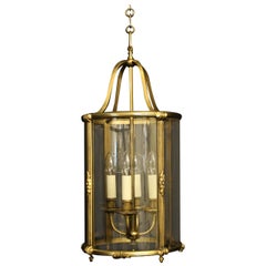 French Gilded Bronze 4-Light Antique Convex Lantern