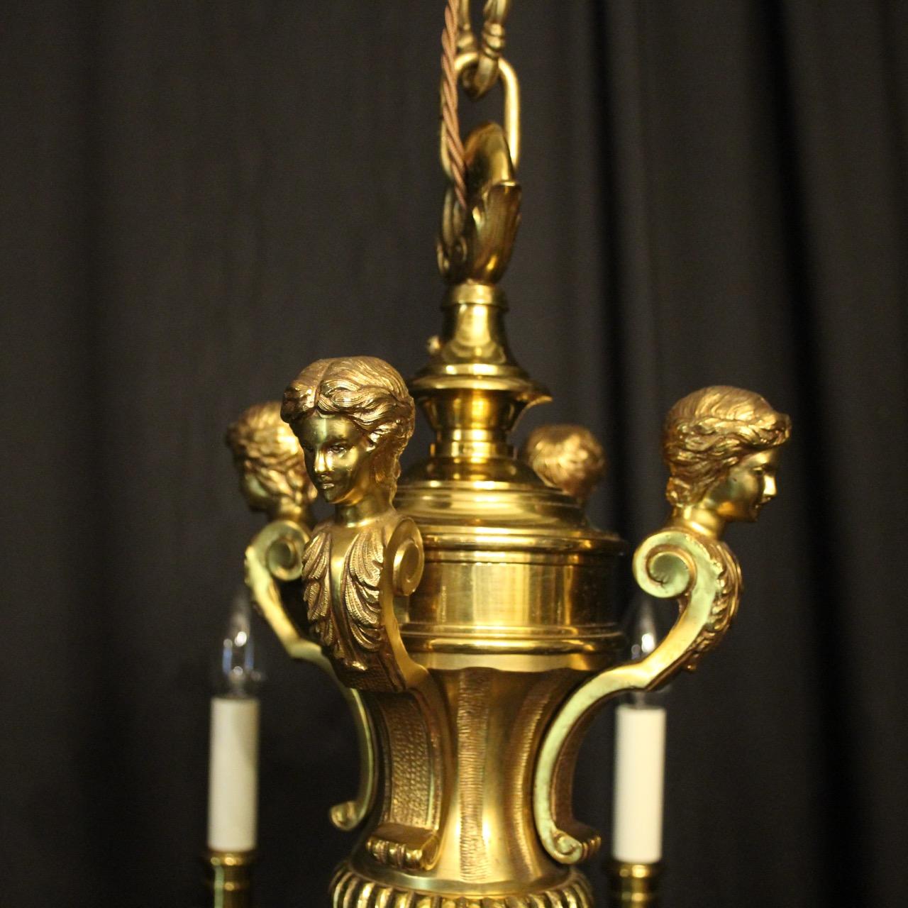 French Gilded Bronze 8-Light Antique Chandelier 1