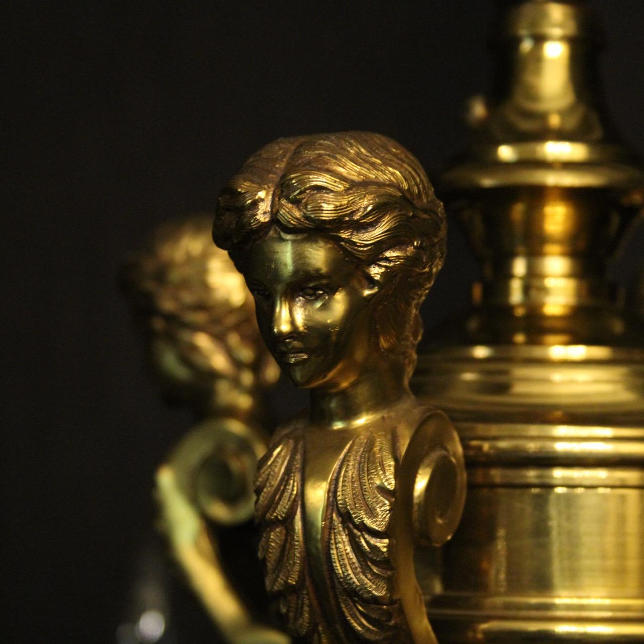 French Gilded Bronze 8-Light Antique Chandelier 2