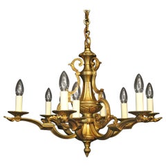 French Gilded Bronze 9-Light Antique Chandelier