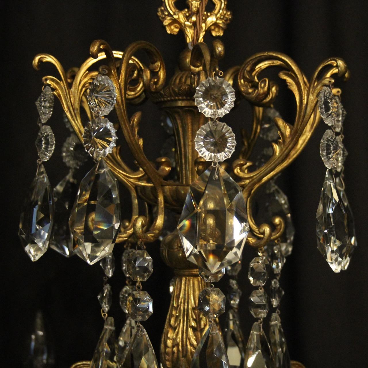 French Gilded Bronze and Crystal 19th Century Antique Chandelier For Sale 5