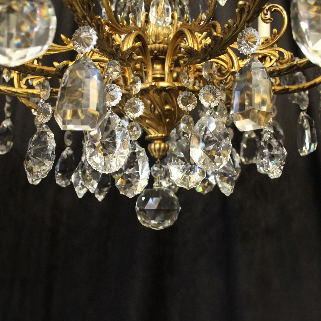 French Gilded Bronze and Crystal 19th Century Antique Chandelier For Sale 6