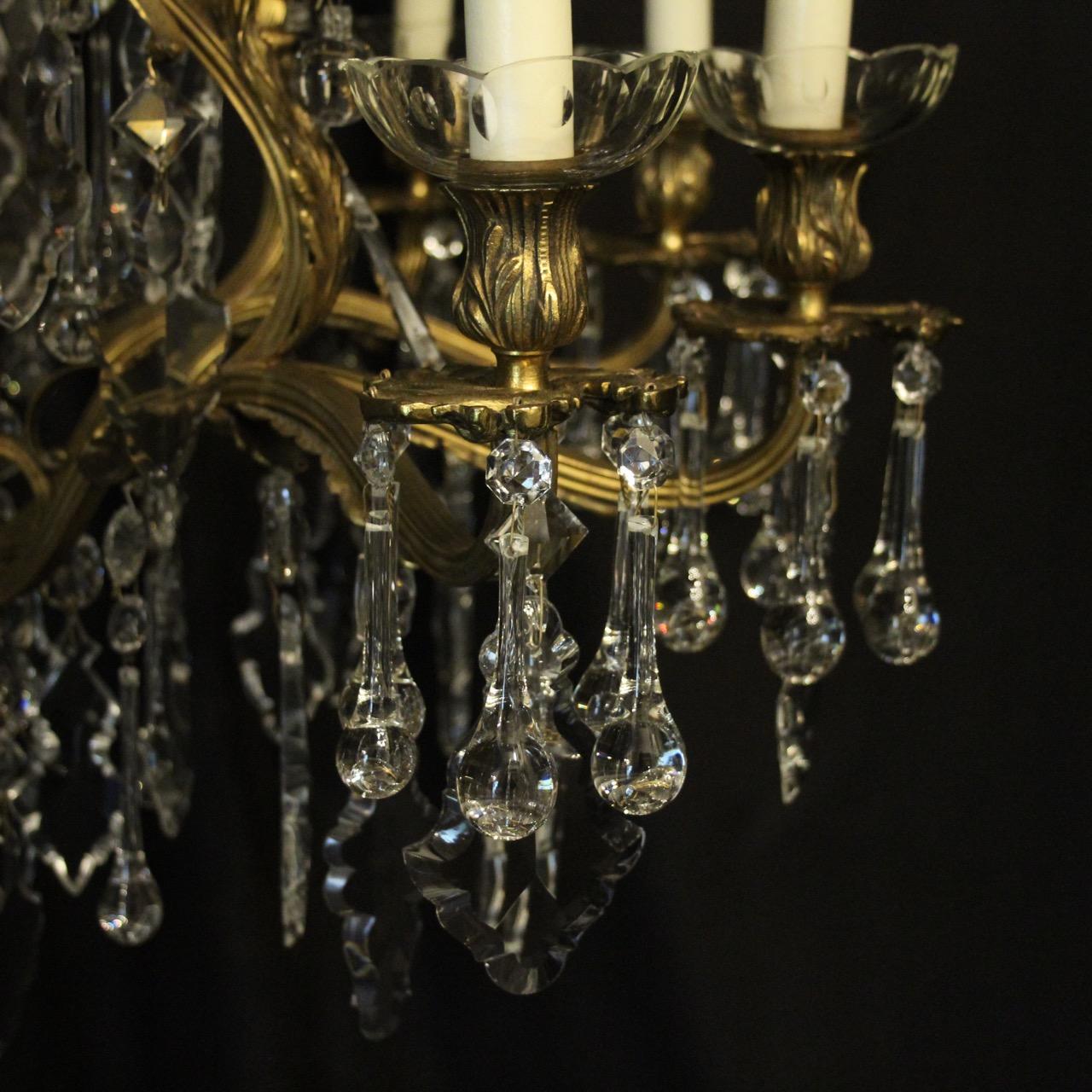 French Gilded Bronze and Crystal Birdcage Antique Chandelier For Sale 3
