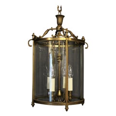 French Gilded Bronze Four-Light Convex Antique Lantern