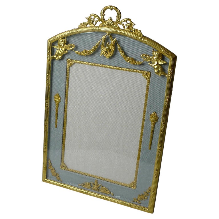 French Gilded Bronze Photograph / Picture Frame - Cherubs c.1900 For Sale