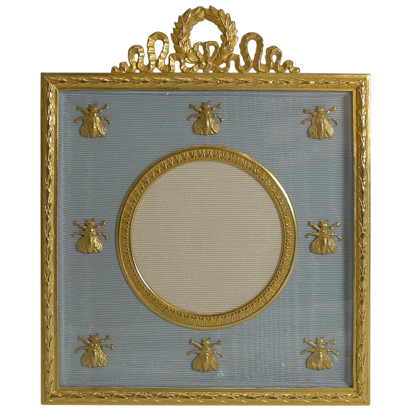 French Gilded Bronze Photograph / Picture Frame, Napoleonic Bees