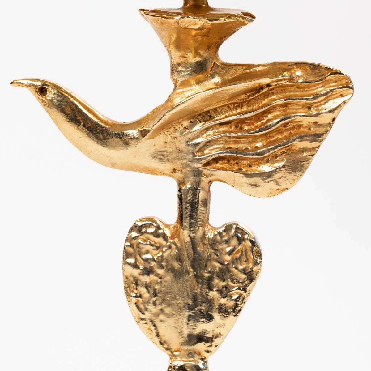 Lampe de bureau française en bronze doré par Pierre Casenove pour Fondica, années 1980 en vente 3