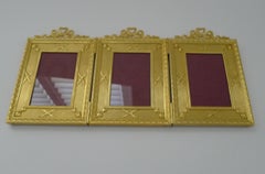 French Gilded Bronze Triple Picture / Photograph Frame c.1900