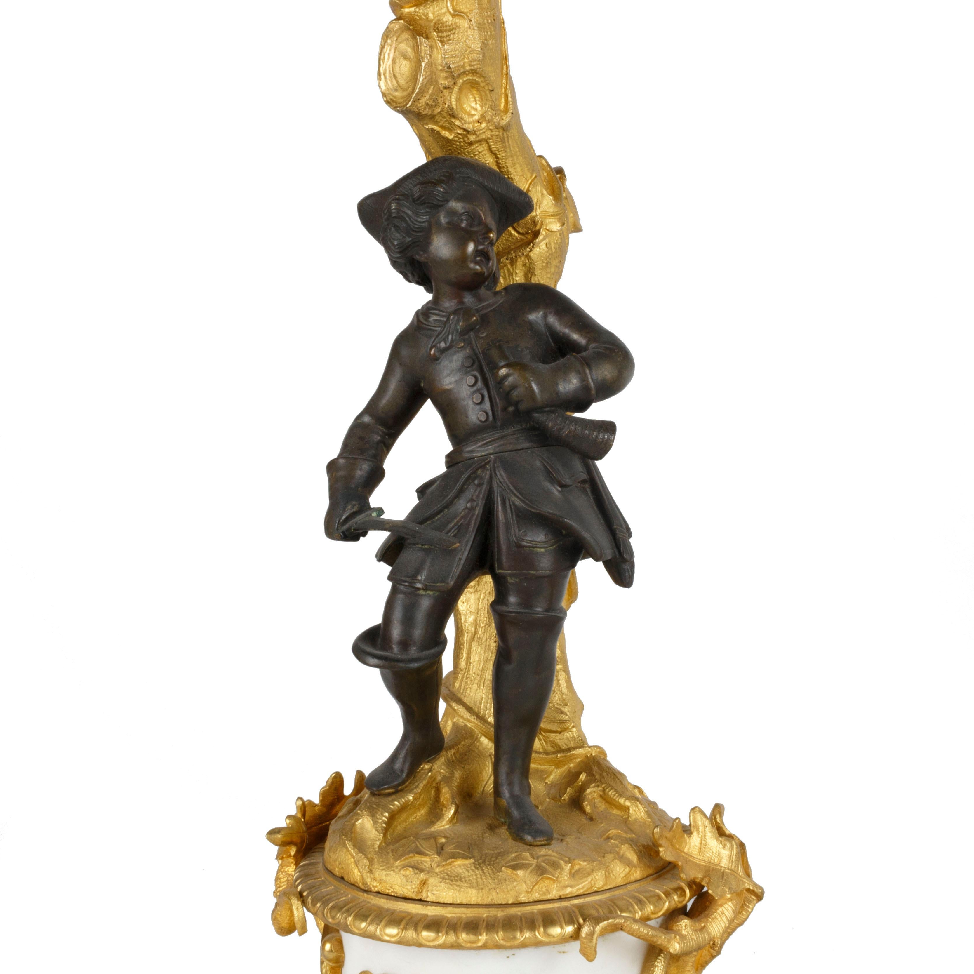 Neoclassical 19th Century French Gilded Candelabra For Sale