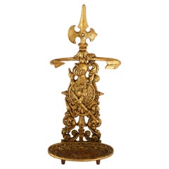 Französischer vergoldeter Umbrella Stand aus Gusseisen, 1950er Jahre.