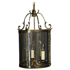 French Gilded Convex Antique Hall Lantern