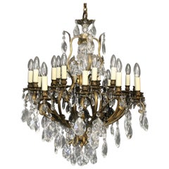 French Gilded and Crystal 21-Light Antique Chandelier