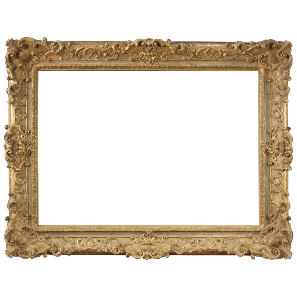 French Gilded Frame in Wood and Plaster, 20th Century For Sale