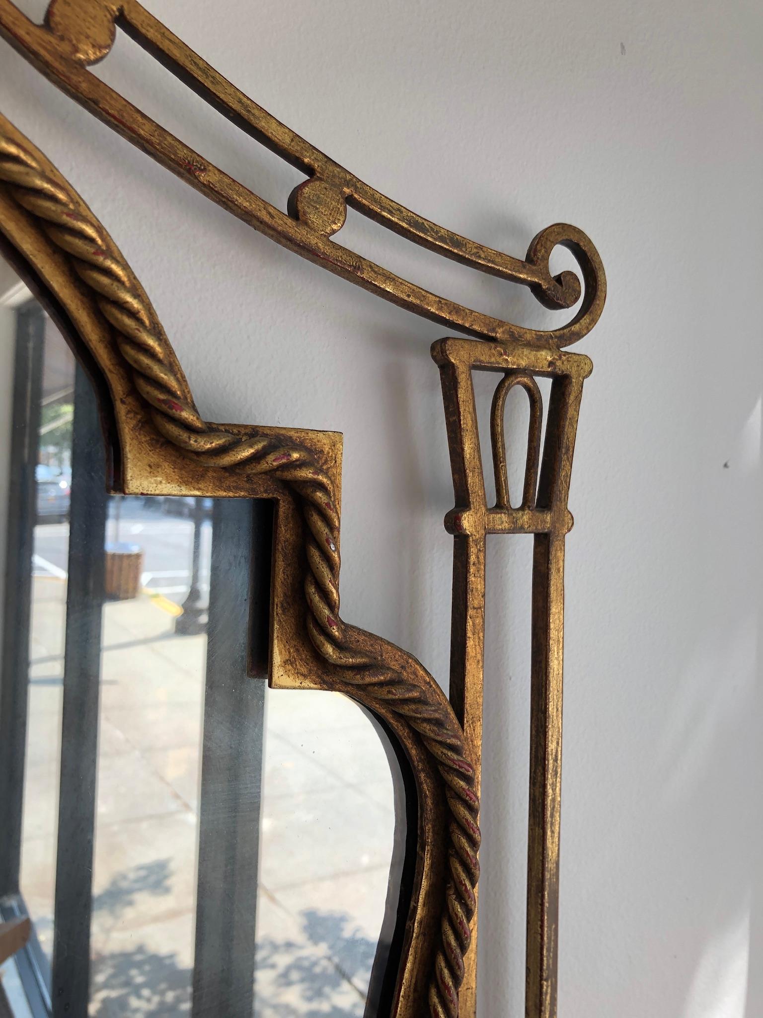 French Gilded Iron Mirror In Good Condition For Sale In Brooklyn, NY