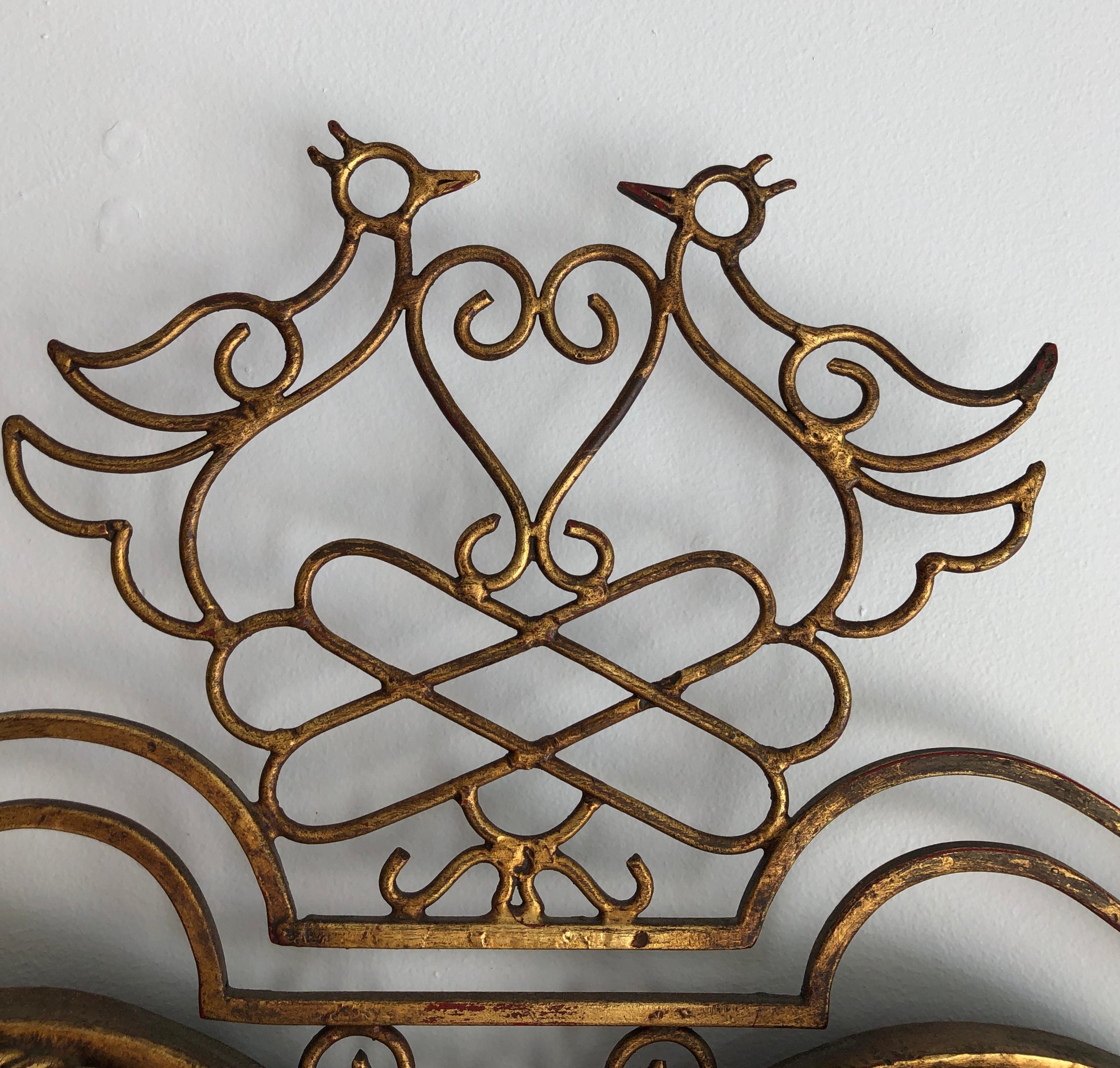 Mid-20th Century French Gilded Iron Mirror For Sale