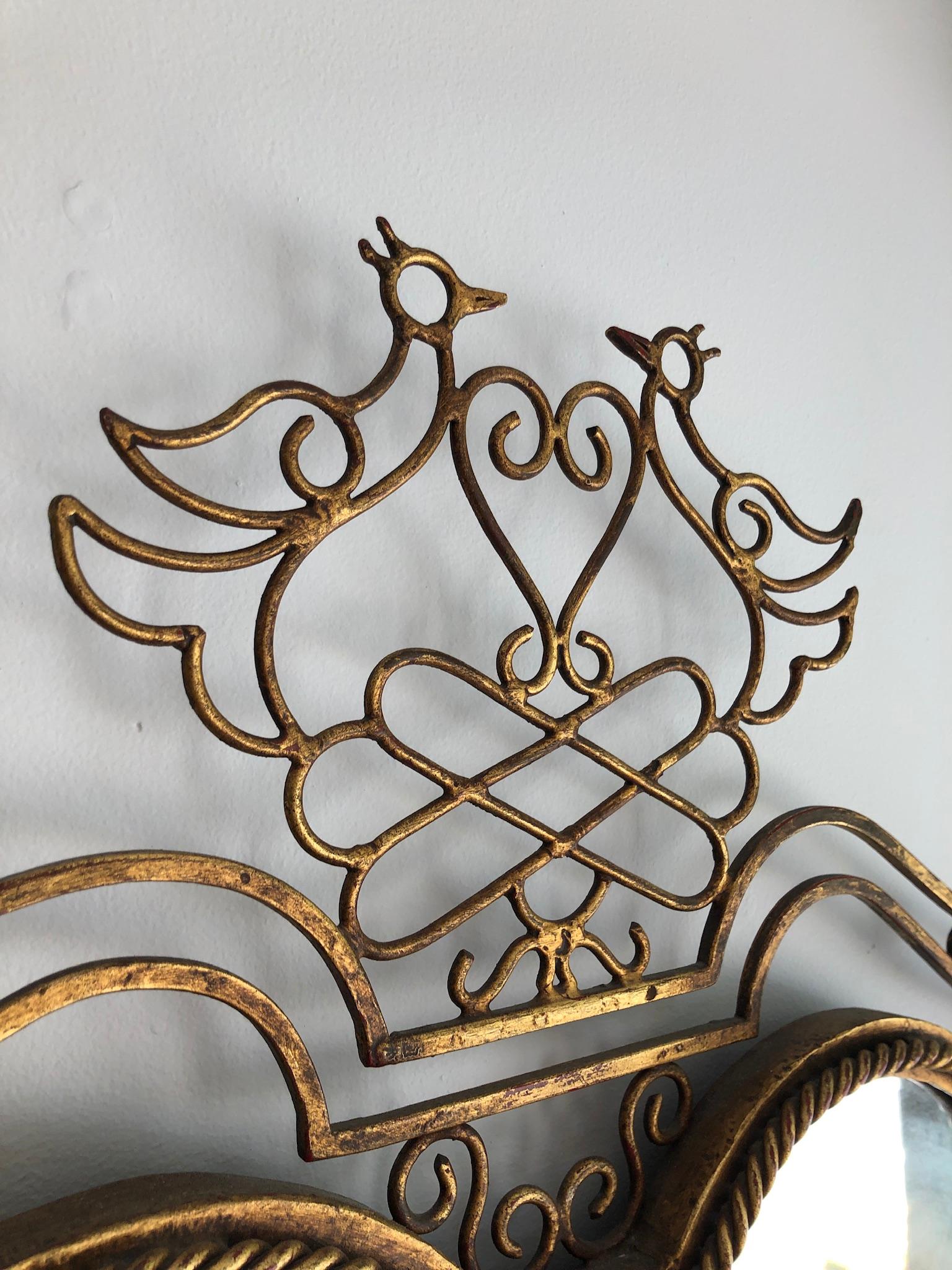 French Gilded Iron Mirror For Sale 1