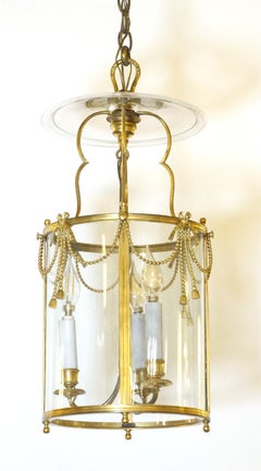 French Gilded Lantern Light - 3-Arms w/ Tassels & Ribbons