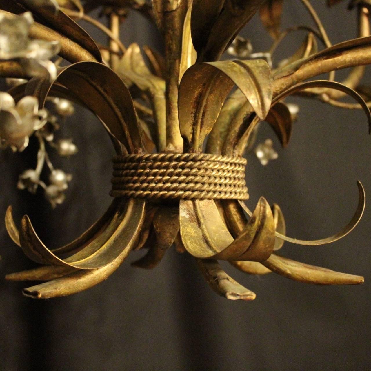 French Gilded Lily of the Valley Chandelier 1