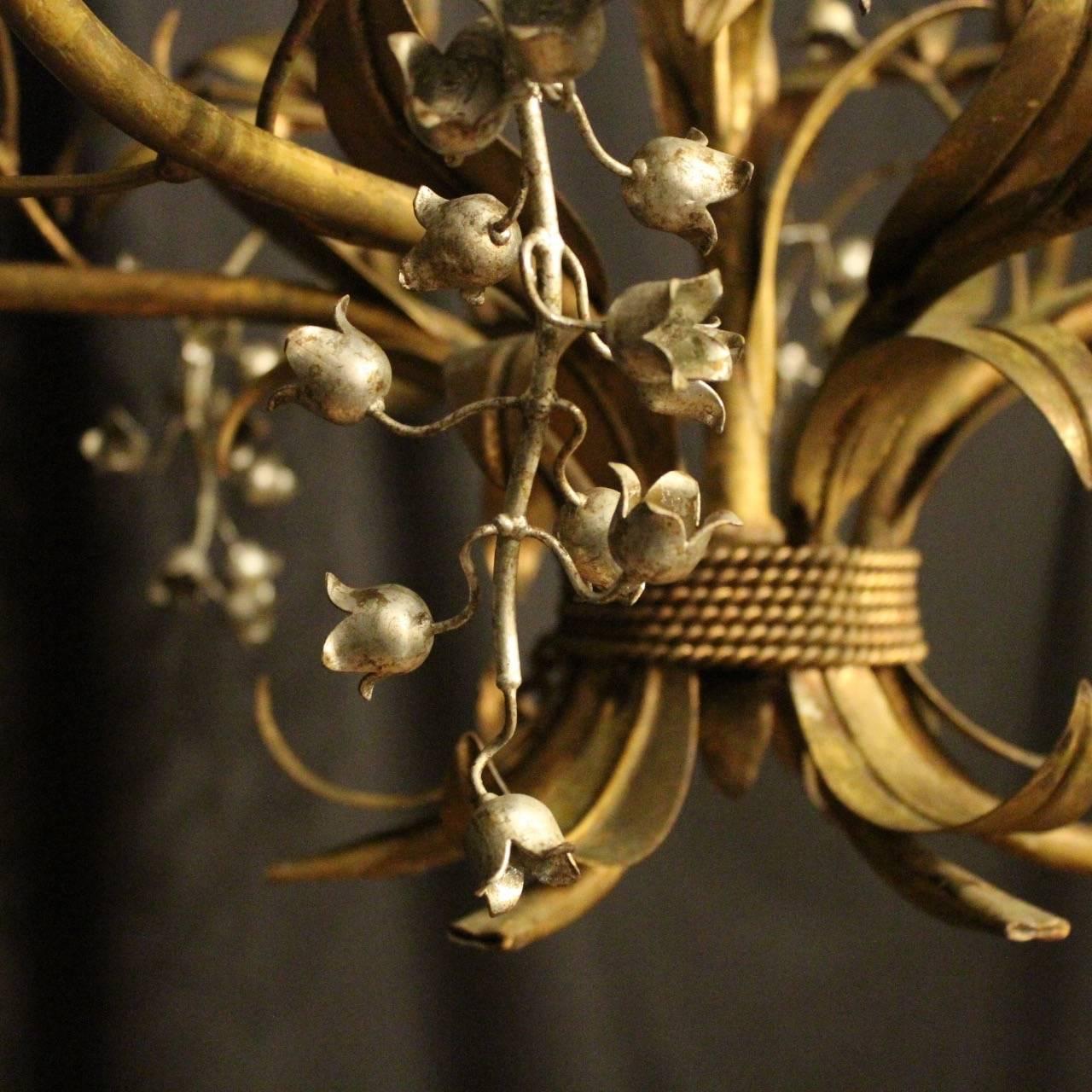 French Gilded Lily of the Valley Chandelier 2