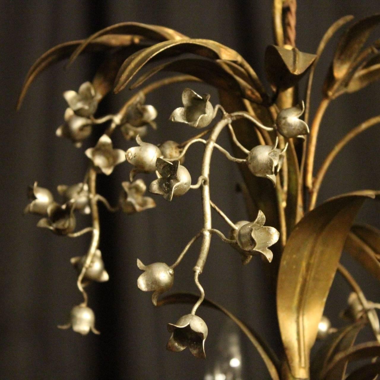 French Gilded Lily of the Valley Chandelier 3