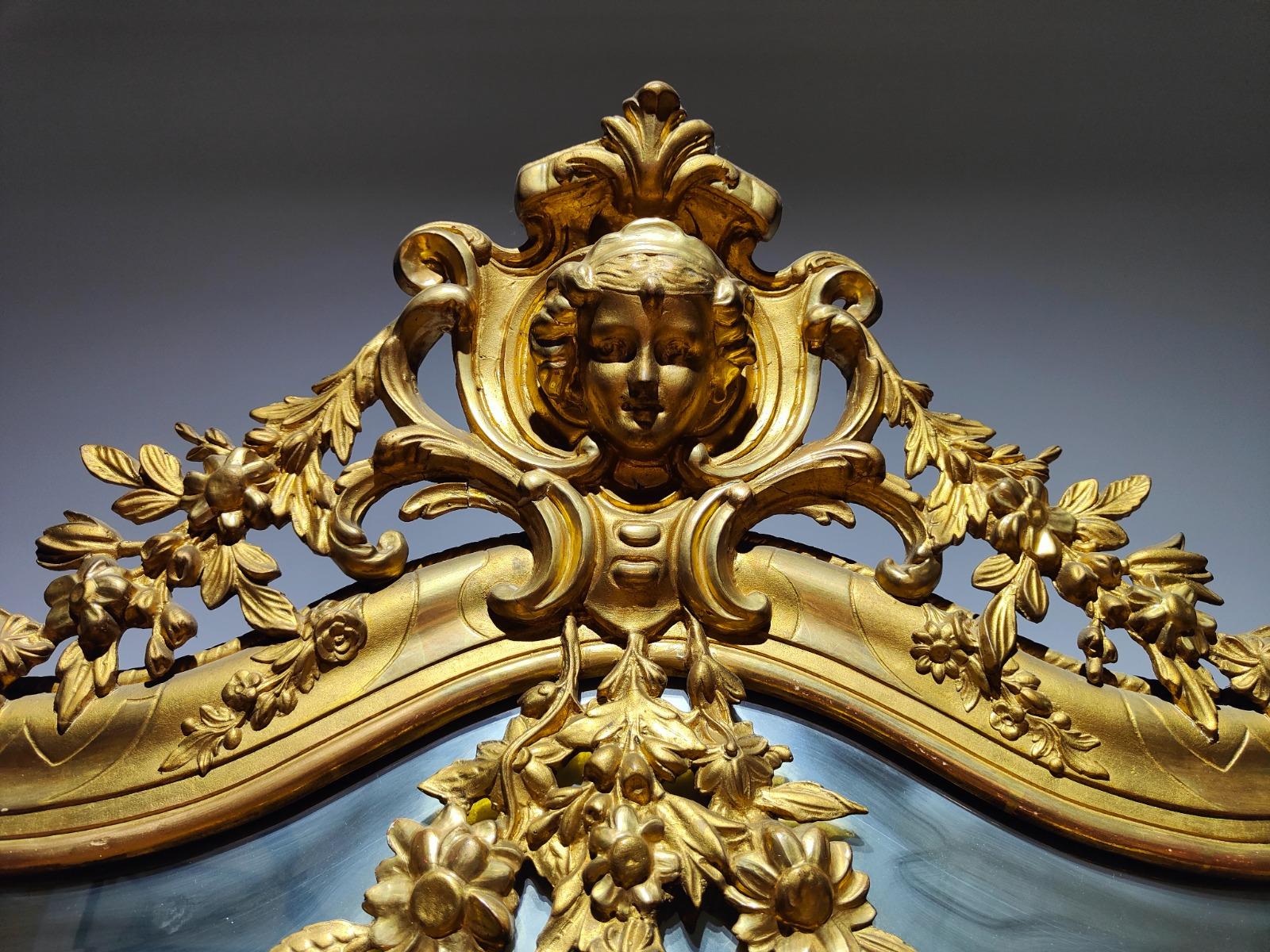 FRENCH GILDED MIRROR 19th CENTURY In Good Condition For Sale In Madrid, ES